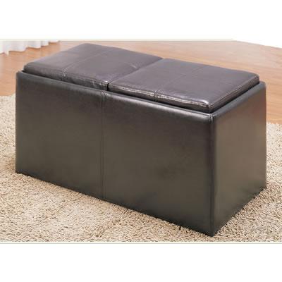 Homelegance Claire Bonded Leather Storage Ottoman 469PU IMAGE 1