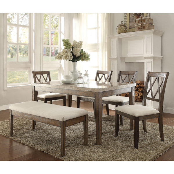 Acme Furniture Claudia Dining Table with Marble Top 71715 IMAGE 1