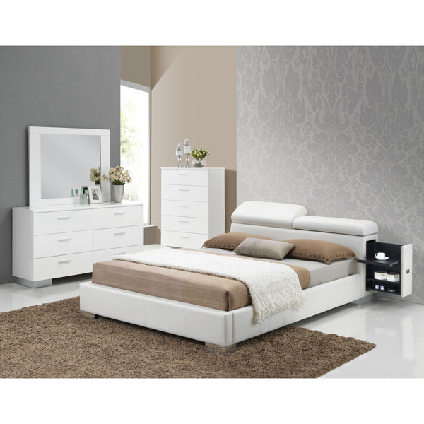 Acme Furniture Manjot Queen Upholstered Platform Bed with Storage 20420Q IMAGE 1