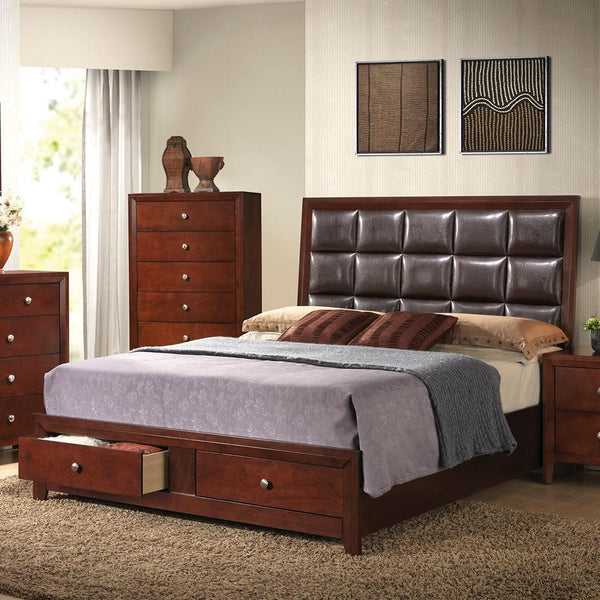 Acme Furniture Ilana Queen Upholstered Panel Bed with Storage 24590Q IMAGE 1