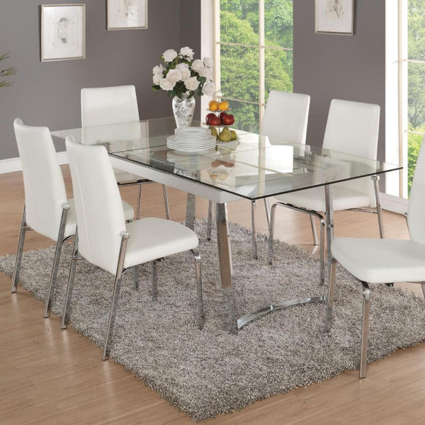 Acme Furniture Osias Dining Table with Glass Top 73150 IMAGE 1