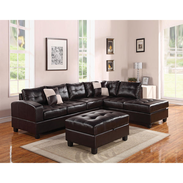 Acme Furniture Kiva Stationary Bonded Leather Match 2 pc Sectional 51195 IMAGE 1