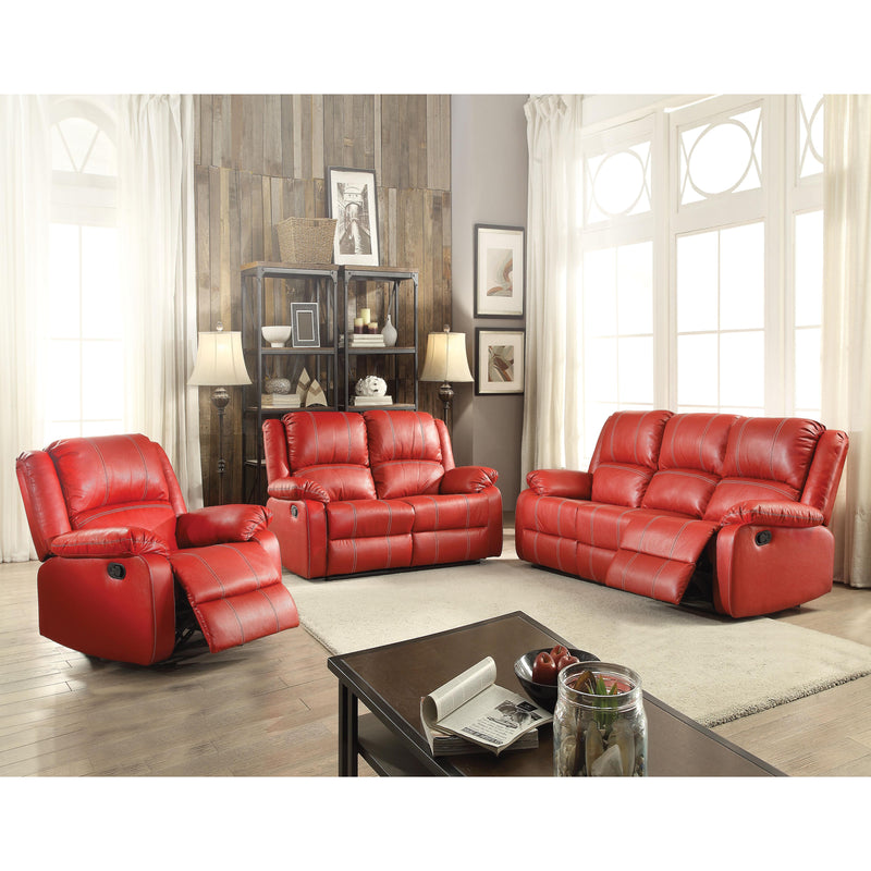 Acme Furniture Zuriel Rocker Leather Look Recliner with Wall Recline 52152 IMAGE 2