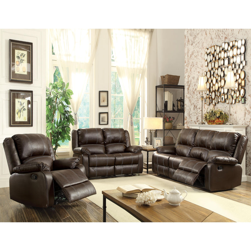 Acme Furniture Zuriel Rocker Leather Look Recliner with Wall Recline 52282 IMAGE 2