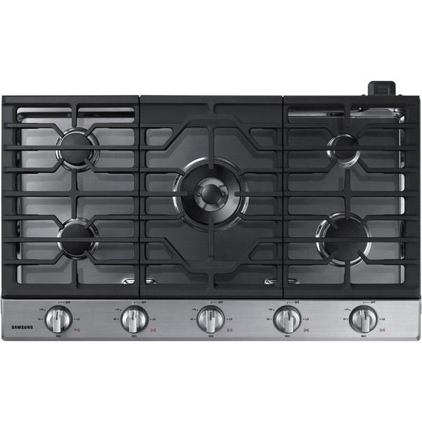 Samsung 36-inch Built-In Gas Cooktop with Wi-Fi Connectivity NA36N6555TS/AA IMAGE 1