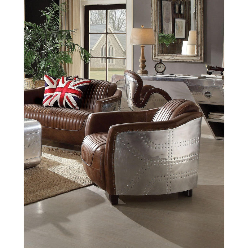Acme Furniture Brancaster Stationary Leather Loveseat 53546 IMAGE 10