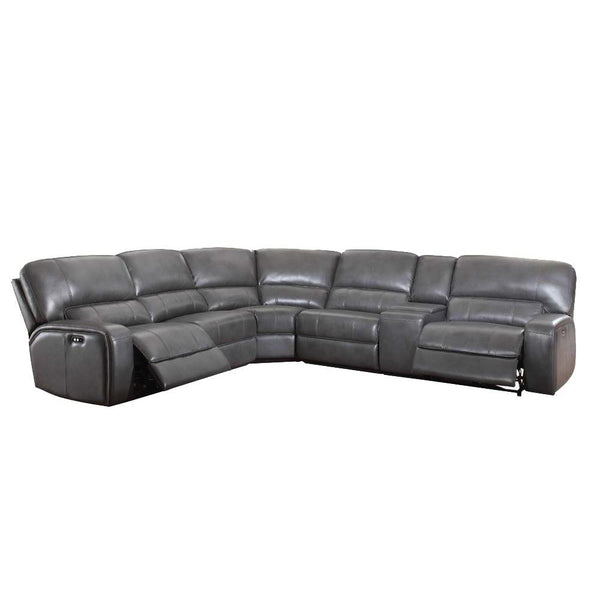 Acme Furniture Saul Power Reclining Leather Air 6 pc Sectional 53745 IMAGE 1