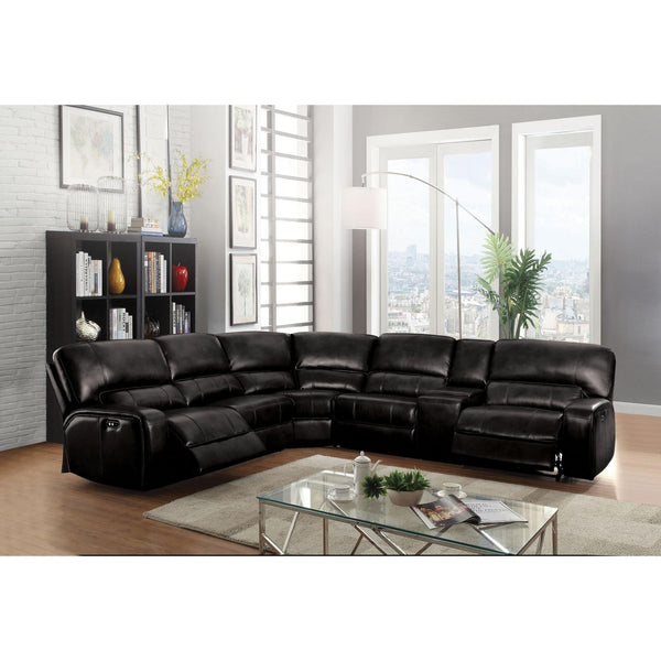 Acme Furniture Saul Power Reclining Leather Air 6 pc Sectional 54150 IMAGE 1