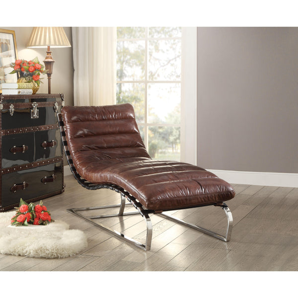 Acme Furniture Qortini Leather Chaise 96670 IMAGE 1