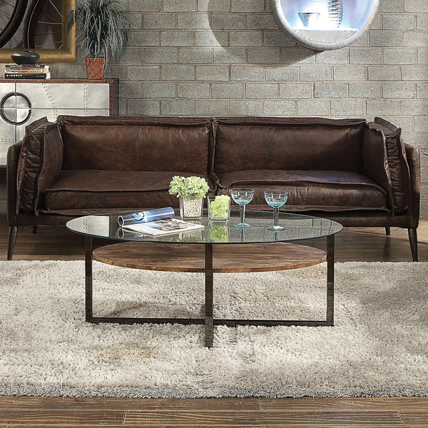 Acme Furniture Stationary Leather Sofa 52480 IMAGE 1