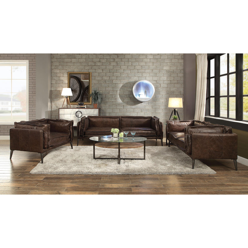 Acme Furniture Stationary Leather Loveseat 52481 IMAGE 2