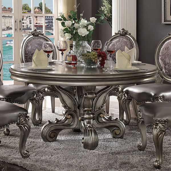 Acme Furniture Round Versailles Dining Table with Pedestal Base 66840 IMAGE 1