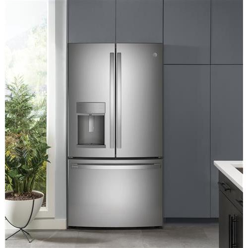 GE Profile 36-inch, 22.2 cu.ft. Counter-Depth French 3-Door Refrigerator with Water and Ice Dispensing System PYE22KYNFS IMAGE 15
