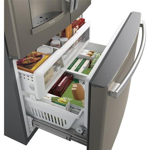 GE Profile 36-inch, 27.7 cu.ft. Freestanding French 3-Door Refrigerator with External Water and Ice Dispensing System PFE28KYNFS IMAGE 14