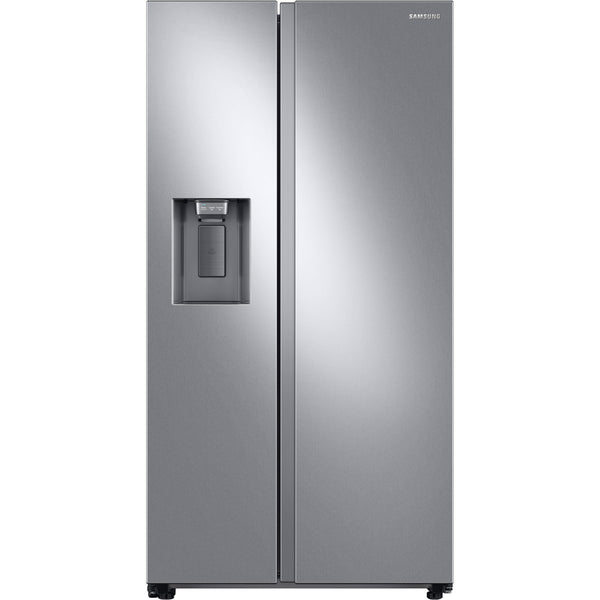 Samsung 36-inch, 22 cu.ft. Counter-Depth Side-by-Side Refrigerator with External Water and Ice Dispensing System RS22T5201SR/AA IMAGE 1