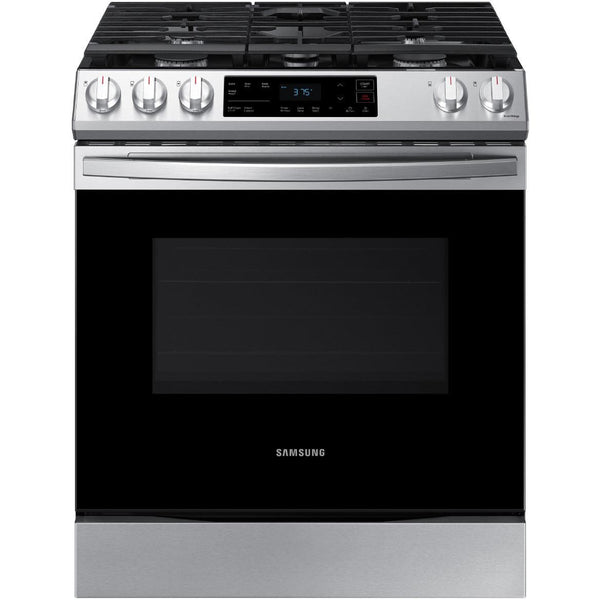 Samsung 30-inch Slide-in Gas Range with Wi-Fi Connect NX60T8111SS/AA IMAGE 1