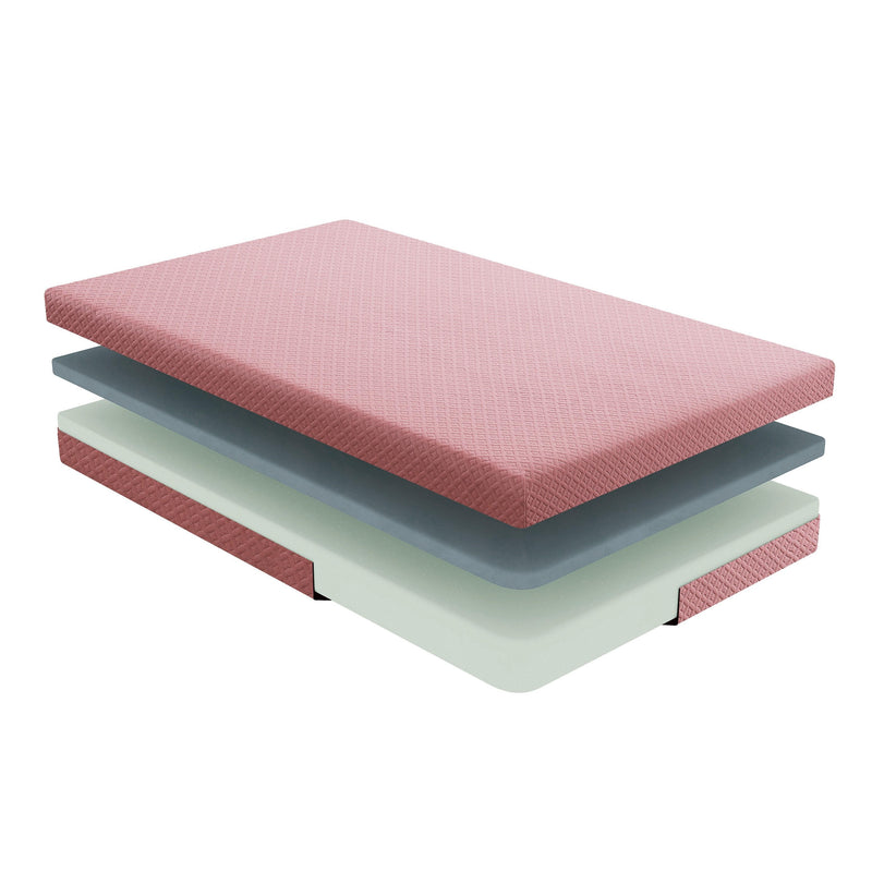 Homelegance Leo MT-PG07PKT 7" Pink Twin Gel-Infused Memory Foam Mattress Set IMAGE 4