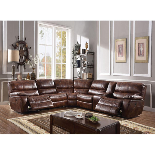 Acme Furniture Brax Power Reclining Leather Look 6 pc Sectional 52070 IMAGE 1