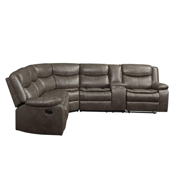 Acme Furniture Tavin Reclining Leather Match 3 pc Sectional 52540 IMAGE 1