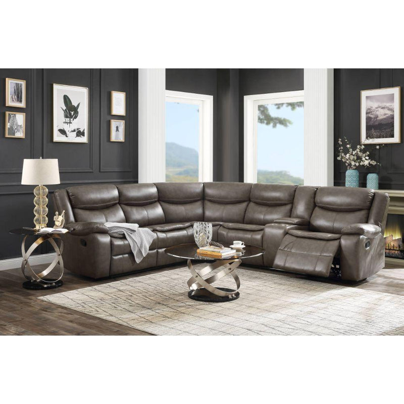 Acme Furniture Tavin Reclining Leather Match 3 pc Sectional 52540 IMAGE 6
