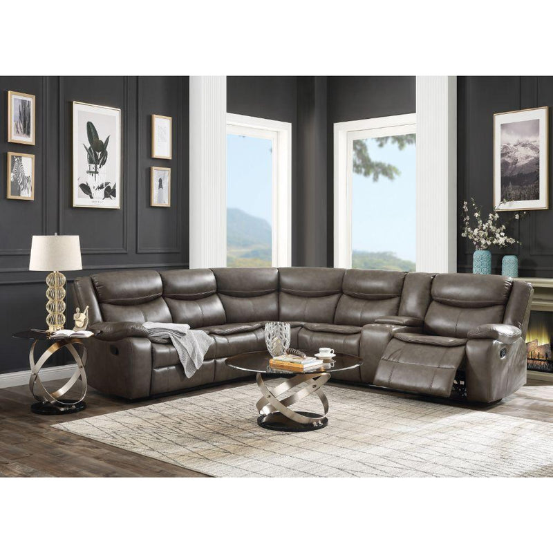 Acme Furniture Tavin Reclining Leather Match 3 pc Sectional 52540 IMAGE 7