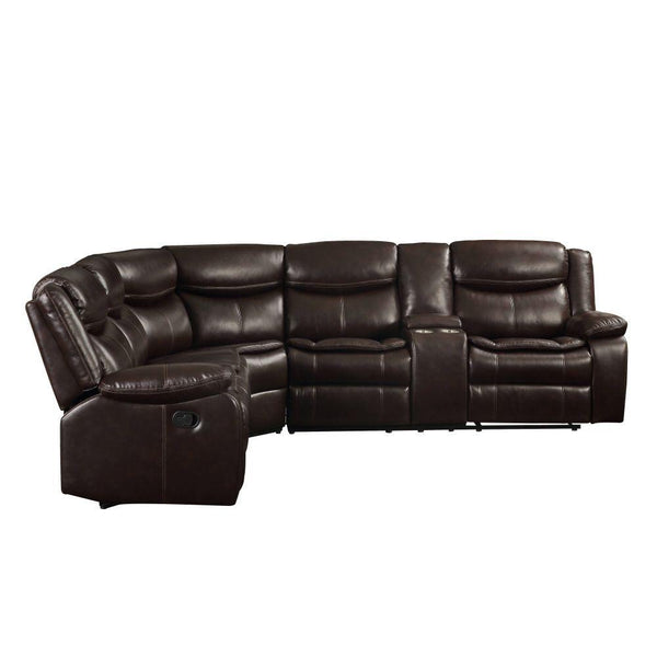 Acme Furniture Tavin Reclining Leather Match 3 pc Sectional 52545 IMAGE 1