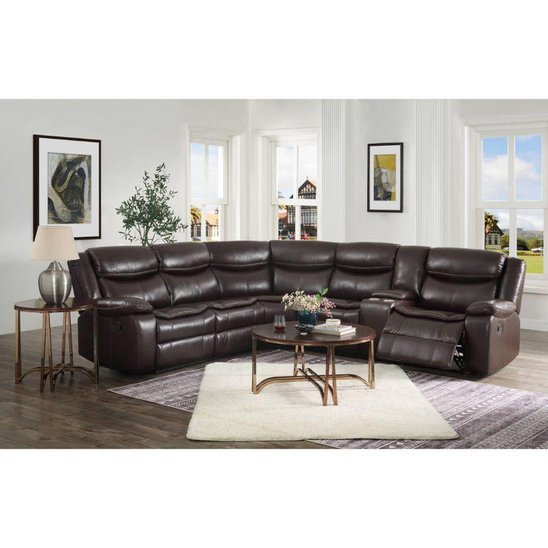 Acme Furniture Tavin Reclining Leather Match 3 pc Sectional 52545 IMAGE 6