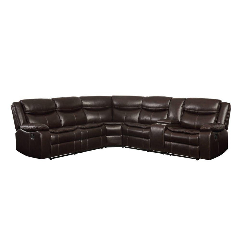 Acme Furniture Tavin Reclining Leather Match 3 pc Sectional 52545 IMAGE 7