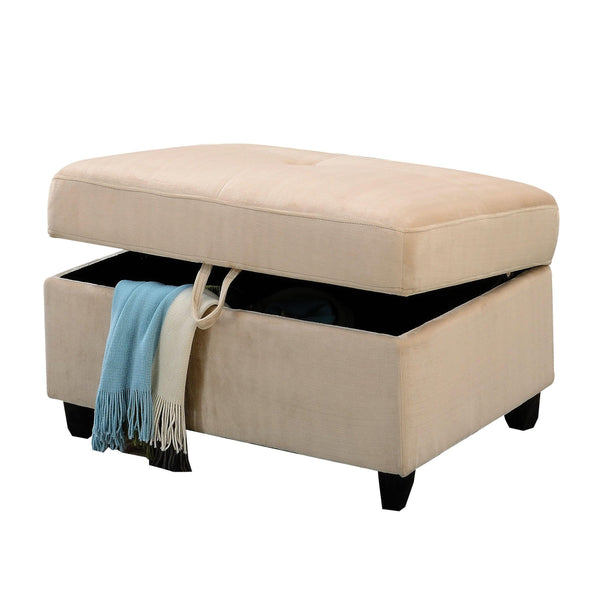 Acme Furniture Belville Fabric Storage Ottoman 52708 IMAGE 1