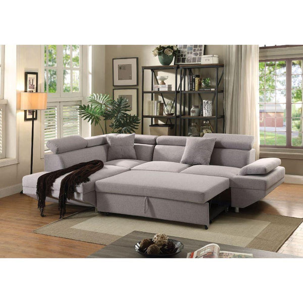 Acme Furniture Jemima Fabric Sleeper Sectional 52990 IMAGE 1