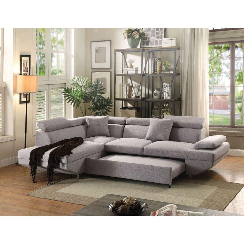 Acme Furniture Jemima Fabric Sleeper Sectional 52990 IMAGE 2