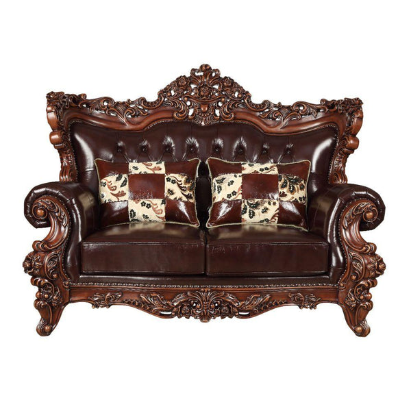 Acme Furniture Forsythia Stationary Leather Match Loveseat 53071 IMAGE 1