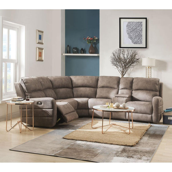 Acme Furniture Olwen Reclining Fabric 4 pc Sectional 54590 IMAGE 1