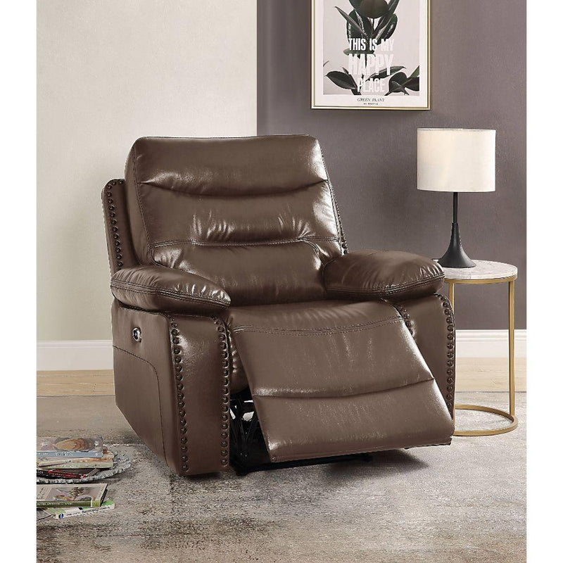 Acme Furniture Aashi Power Leather Match Recliner 55423 IMAGE 5