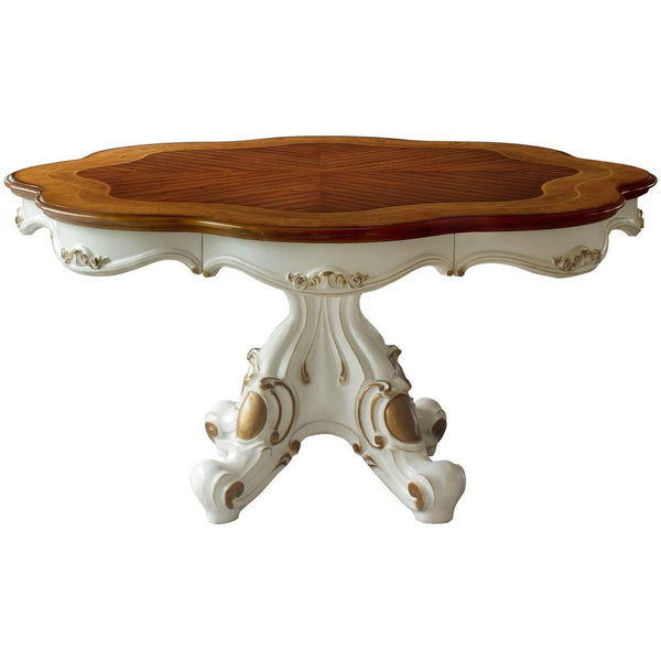 Acme Furniture Round Picardy Dining Table with Pedestal Base 63470 IMAGE 1