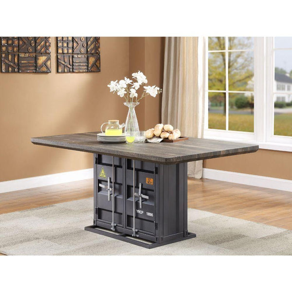 Acme Furniture Cargo Dining Table with Pedestal Base 77900 IMAGE 1