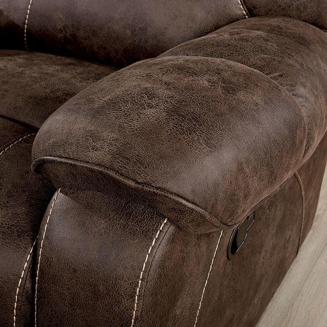 Furniture of America Kennedy Reclining Leather Look Loveseat CM6216-LV IMAGE 3