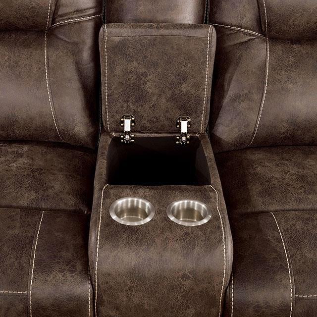 Furniture of America Kennedy Reclining Leather Look Loveseat CM6216-LV IMAGE 5
