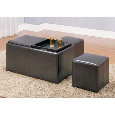 Homelegance Claire Bonded Leather Storage Ottoman 469PU IMAGE 2