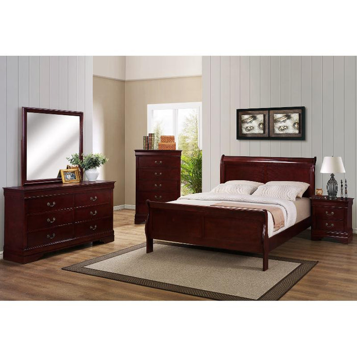 Crown Mark Louis Philip King Sleigh Bed B3800-K-HBFB/B3800-K-RAIL IMAGE 2