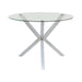 Coaster Furniture Round Vance Dining Table with Glass Top and Trestle Base 120760 IMAGE 1