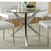 Coaster Furniture Round Vance Dining Table with Glass Top and Trestle Base 120760 IMAGE 2