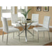 Coaster Furniture Round Vance Dining Table with Glass Top and Trestle Base 120760 IMAGE 4