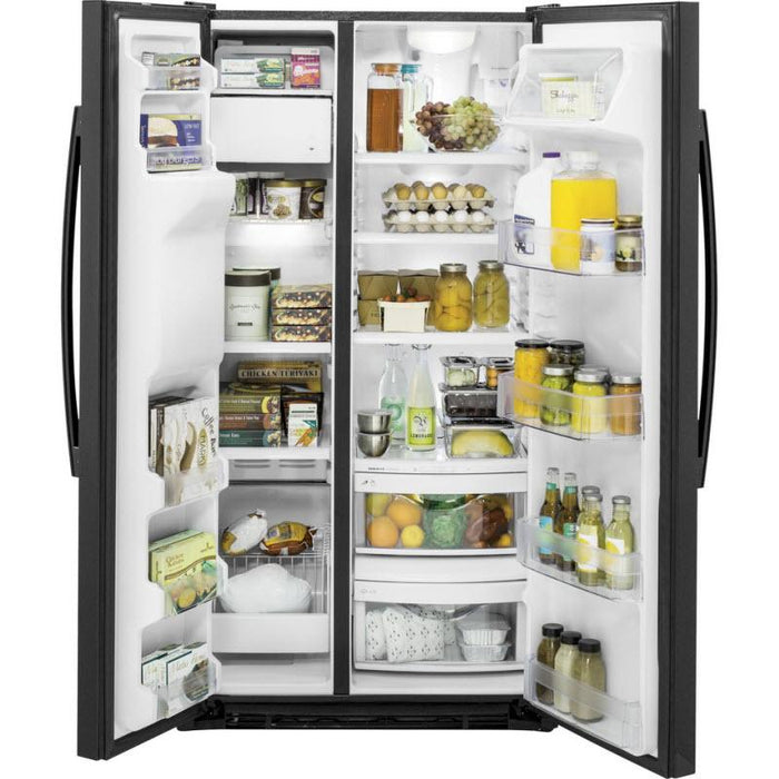 GE 36-inch, 21.9 cu. ft. Counter-Depth Side-by-Side Refrigerator with Ice and Water GZS22DGJBB IMAGE 3