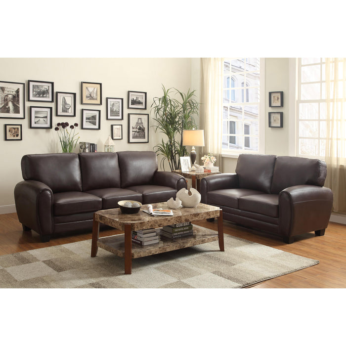 Homelegance Rubin Stationary Leather Match Loveseat 9734DB-2 IMAGE 4