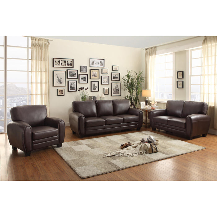 Homelegance Rubin Stationary Leather Match Loveseat 9734DB-2 IMAGE 5