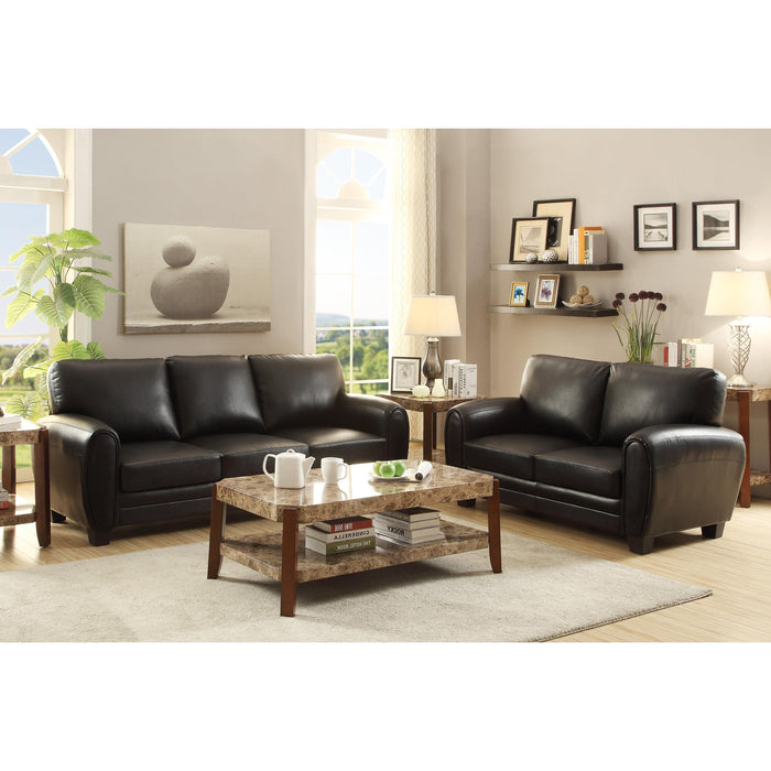 Homelegance Rubin Stationary Leather Match Loveseat 9734BK-2 IMAGE 4