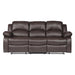 Homelegance Cranley Reclining Leather Match Sofa 9700BRW-3 IMAGE 1