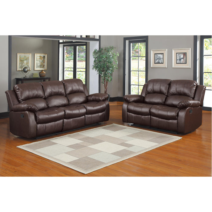 Homelegance Cranley Reclining Leather Match Sofa 9700BRW-3 IMAGE 6