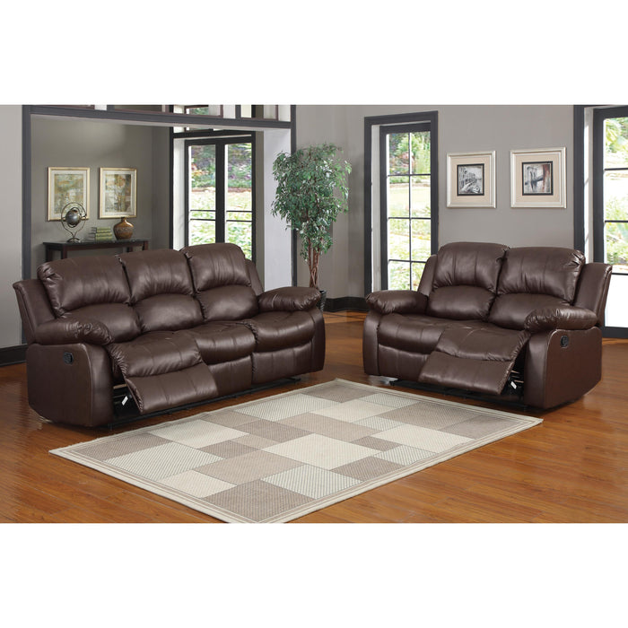 Homelegance Cranley Reclining Leather Match Sofa 9700BRW-3 IMAGE 8